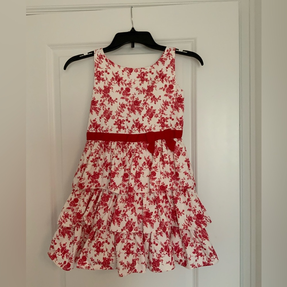 Janie and Jack Red Floral Tiered Dress